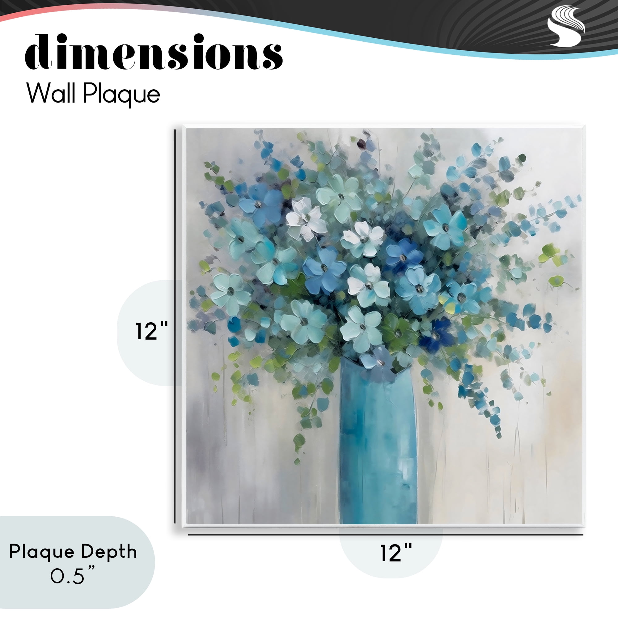 Stupell Industries Indigo Bouquet in Blue Vase Wall Plaque Art, design by Creative Studio
