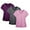 Charcoal/Red Bud/Pink, variant on icyzone Workout Shirts Yoga Tops Activewear V-Neck T-Shirts for Women