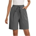 thumbnail image 6 of Dealovy Shorts for Women Drawstring High Waisted Lounge Shorts Straight Leg Pull on Summer Beach Shorts, 6 of 9