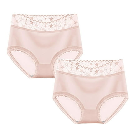 

Womens Underwear Brief Fashion High Waist Breathable Underpants Panties2PC