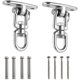 thumbnail image 1 of Paquete de 2 ganchos de columpio, ganchos de suspensión de montaje de columpio de techo de alta resistencia con rotación de 360 ​​° con tornillos para columpio de porche, 1 of 5