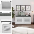 thumbnail image 4 of Open Box Sturdis Modern Cushioned Shoe Storage Bench with Adjustable Shelves, White, 4 of 12