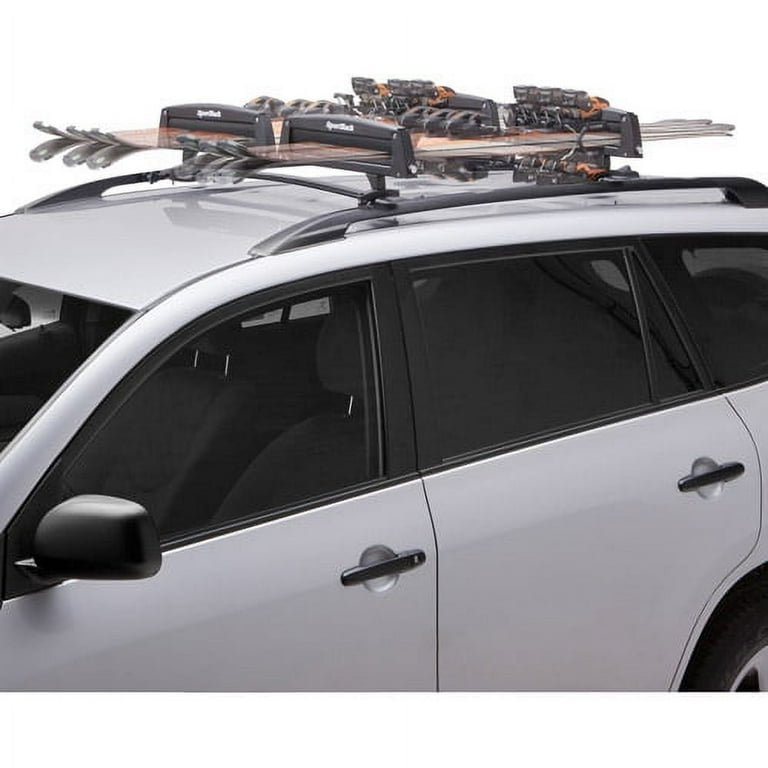 SportRack SR6453 Groomer Deluxe 8 Roof Top Ski and Snowboard Carrier 4 Snowboards or 8 Pairs of Skis Black