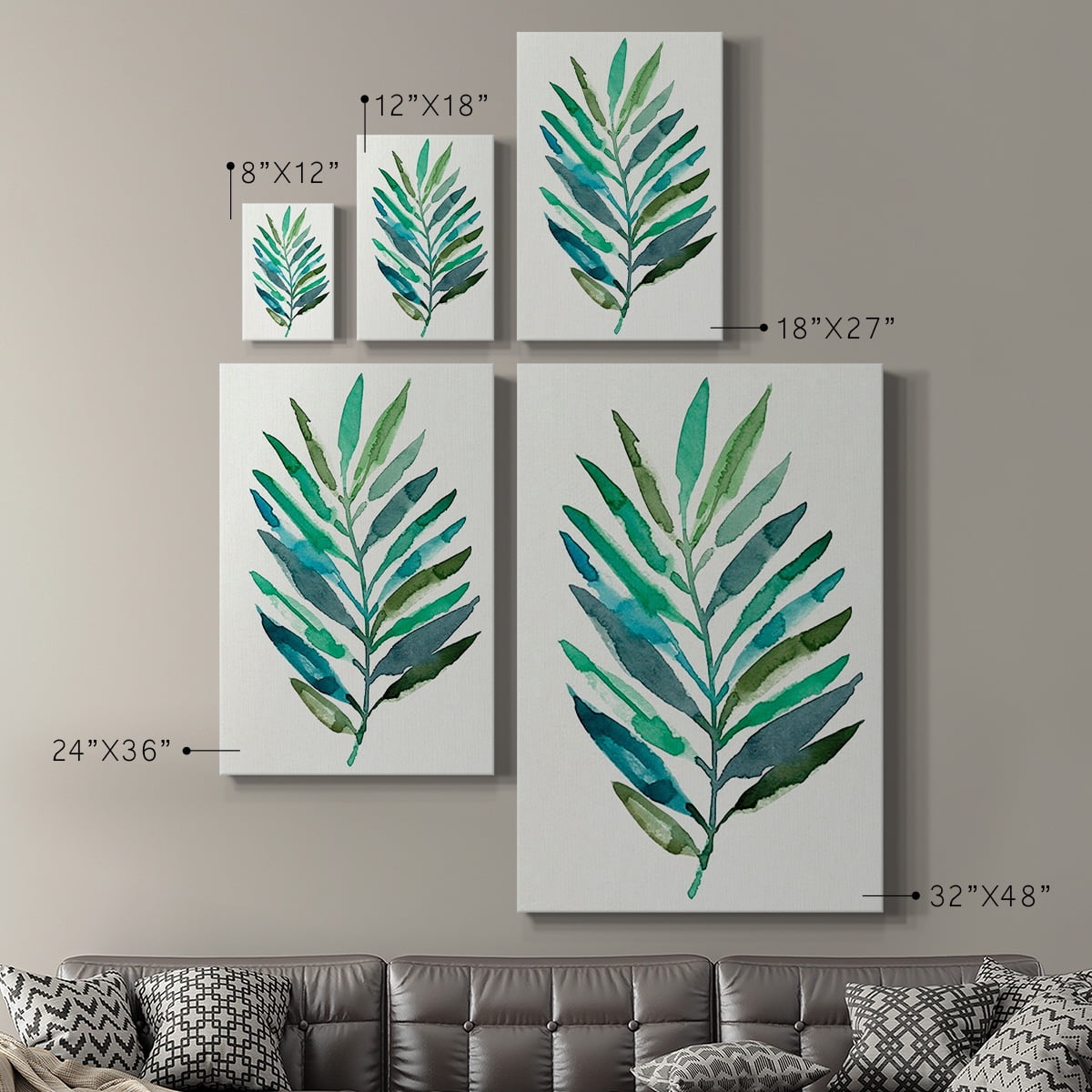 Palm Frond Flow IV Premium Gallery Wrapped Canvas - Ready to Hang