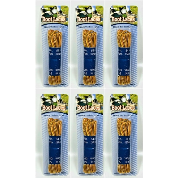 Allary 54 inch Tan Boot Laces 6 Pairs
