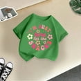 thumbnail image 4 of Curuila Kid Girls Tops Letter Print Crew Neck Short Sleeve Tee Summer Casual Loose T Shirt Green Size 12-14 Years, 4 of 4