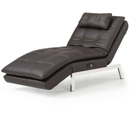 Brown Leather Chaise - Relax-A-Lounger Chloe Convertible Chaise