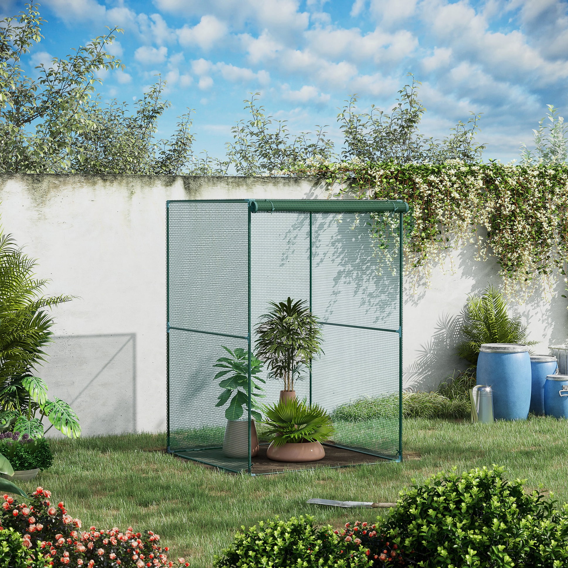 4' X Plant Protection Cage For Garden, - , Zipper Access, Strong Steel Frame, Mesh To Plants Tent, Backyard Zippered Door, Stable Block & Weather