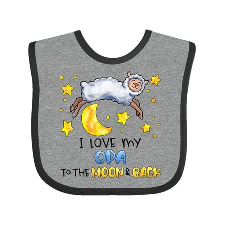 

Inktastic I Love my Opa to the Moon and Back Cute Sheep Gift Baby Boy or Baby Girl Bib