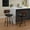 Black, variant on Demi Bonn 35" Swivel Bar Stools Set of 2 with Upholstered Faux Leather, Walnut Back & Bentwood Legs, Counter Height Stools for Kitchen or Bar Seating, Black