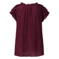thumbnail image 6 of EHQJNJ T Shirts for Women Graphic Trendy Plus Size Women Lace up Short Sleeve Top Women Solid Color Casual Loose T Shirt Women's T-Shirts Loose Fit Short Sleeve Women's T-Shirts Graphic Cropped, 6 of 7
