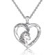thumbnail image 1 of Collar de amor con alas de ángel y corazón palpitante, colgante de cadena para clavícula (platino, oro [diamante blanco]) --- Código de producto 39477, 1 of 5