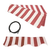 ALEKO 16 x 10 ft Red White Striped Motorized Retractable Patio Awning