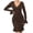 Brown, variant on BangWanChi Black Dresses for Women Fashion Women Casual Dress V Neck Long Sleeve Hip Wrap Dress Long Dress