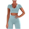 thumbnail image 3 of Yoga Set Women Workout Sets 2 Piece Seamless Ribbed Tank High Waist Trousers Yoga Outfits, 3 of 5