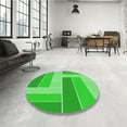 thumbnail image 3 of Ahgly Company Indoor Round Patterned Neon Green Area Rugs, 4' Round, 3 of 6