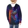 thumbnail image 4 of Uourmeti Cool Dinosaur Galaxy Boys Youth Sports Jacket Hoodie Zip Up Long Sleeve with Pockets Lightweight Athletic Wear Size 10-12, 4 of 6