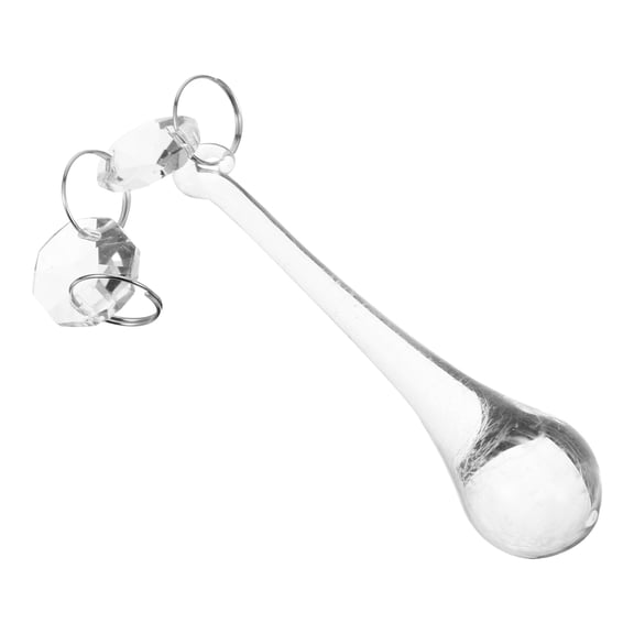 CRAFTHROU Crystal Pendant for Ceiling Light Enhancement 1Pcs Drop Shape White Crystal 11.8X0.8X0.8In