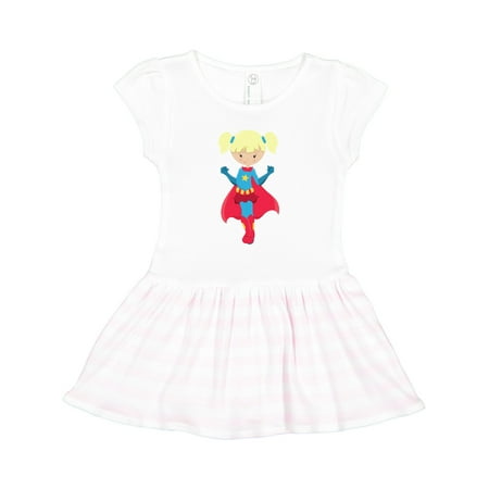 

Inktastic Superhero Girl Cute Girl Blonde Hair Red Cape Gift Toddler Girl Dress