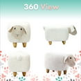 thumbnail image 5 of Critter Sitters 15" Seat Height Plush Animal Shape Ottoman Furniture for Nursery, Bedroom, Playroom & Living Room Decor (White Sheep), 5 of 14