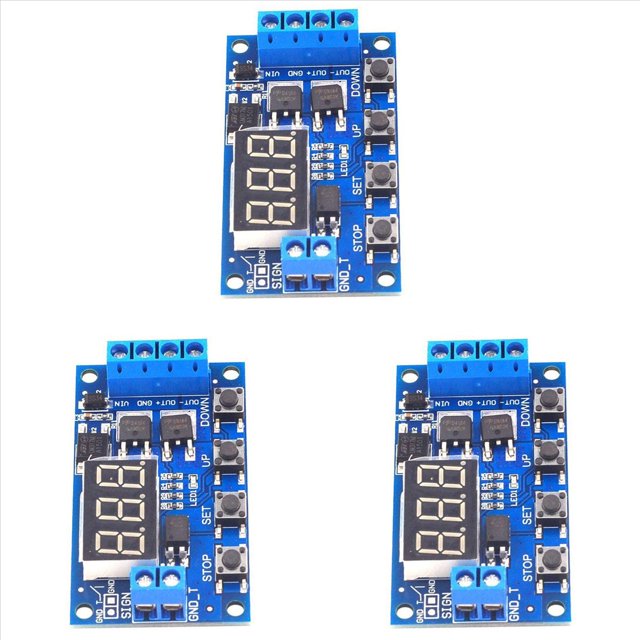 3X DC 12V 24V Luz LED Interruptor de Relé de Retardo de Tiempo de Retardo de Tiempo Digital Circuito de Doble Tubo Mos Módulo de Tablero de Control