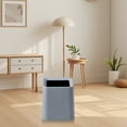 thumbnail image 4 of Square Trash Can, Minimalist Waste Bin for Small Spaces, Home Office Kitchen Bathroom, Sleek Modern Design Plastic Garbage Can Gray, 4 of 6