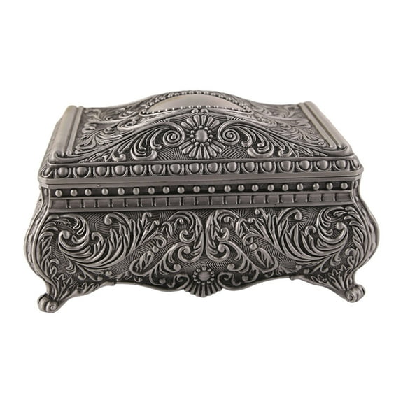 Classical Metal Storage Box With Lid For Jewelry Keepsakes And Collectibles