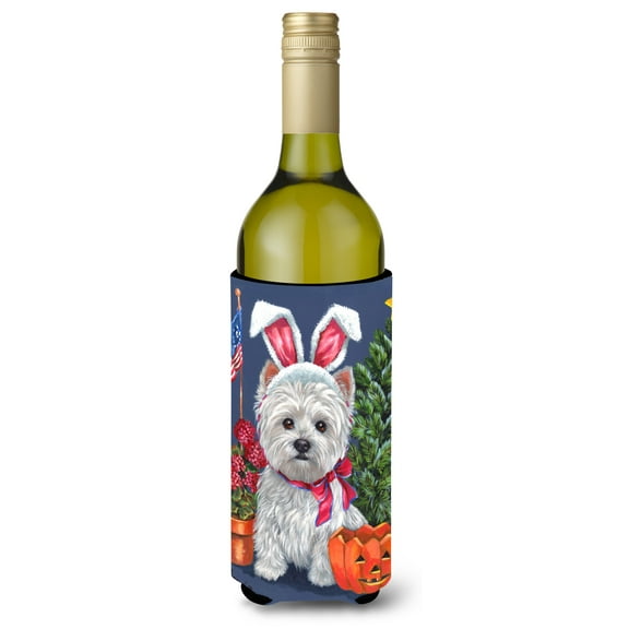 Carolines Treasures PPP3137LITERK 24 oz Westie for All Seasons Wine Bottle Hugger