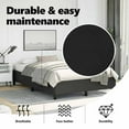 thumbnail image 3 of vidaXL Full Bed Frame, Faux Leather Upholstered Platform Bed Frame, Black, No Mattress, 3 of 8