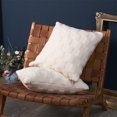 thumbnail image 5 of Decorative Throw Pillow Cover | Soft Faux Wool & Velvet | White | Cushion for Couch Sofa Bed Living Room | 17.7"x17.7" | Hidden Zipper | Cozy Home D茅cor | 1 Pack | Washable Pillowcase, 5 of 6