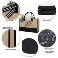 thumbnail image 3 of Bolso Mano para Mujer Compras Yute A La Con Letra Informal Viajes Al Aire Libre, 3 of 7