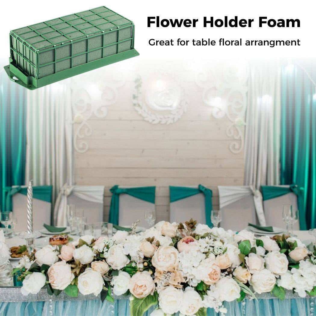 4Pcs Floral Foam Blocks Cage, Suction Cup Floral Holder Sponge, Floral Craft Wet Foam for Home Garden Door Tabletop Florist Wedding Decor Flower Arrangement