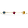 thumbnail image 2 of Gem Stone King 18K Yellow Gold Plated Silver Bracelet Persian Blue Moissanite Created Ruby (1.70 Cttw), 2 of 4