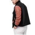 thumbnail image 4 of Maoxin Mens Leather Jacket Men's Fashion Casual Solid Color Zipper Pockets Long Sleeve Hoodless Casual Outwear Leather Jacket Men Plus Size Black S, 4 of 6