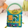 thumbnail image 1 of Mochila para niños pequeños, juguete educativo de aprendizaje temprano, aprender a atar juguetes Montessori para niños y niñas, a partir de 3 años Azul verde, 1 of 10