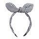 thumbnail image 1 of Diadema a la moda para mujer, diadema con Orejas de conejo, aro para el pelo con lazo (cuadros blancos y negros), 1 of 2