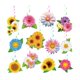 thumbnail image 4 of 24 piezas de flores colgantes en espiral para decoración de pared y techo, para fiestas infantiles, jardín, , niñas y niños., 4 of 8