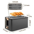 thumbnail image 7 of Mecity 4-Slice Toaster with Wide Slots & Digital Timer, Stainless Steel, Grey, 7 of 7