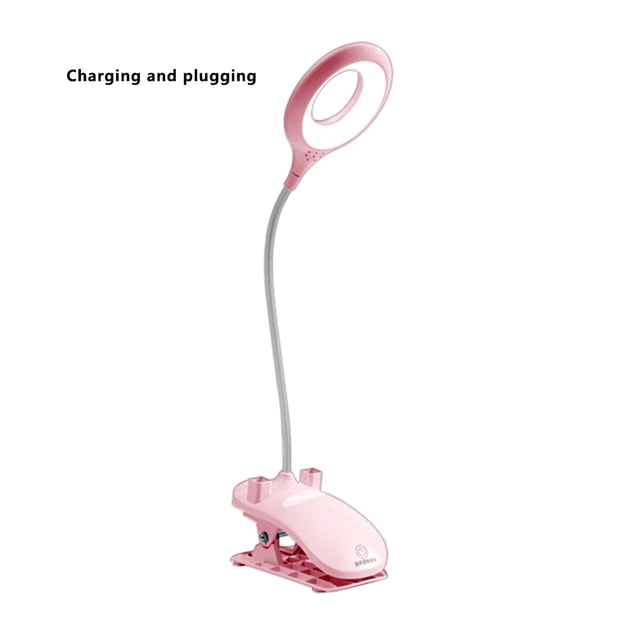Lámpara de mesa Luz de lectura LED flexible de 6 W Luz de clip de protección ocular, carga y potencia de dirección, rosa kenally HA005011-02B