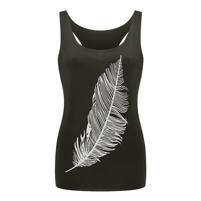 Ketyyh-chn99 Hauts pour Femmes Été Camisoles Sans Manches Chandails à Col Rond Été Sans Manches Coupe Ample Tunique Haut Basique Vert Armée,G