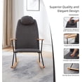 thumbnail image 3 of Adjustable Headrest Pillow Rocking Chair, Technical Leather Upholstered Glider Rocker with High Backrest, Modern Rocking Accent Chairs Comfy Side Chair for Nursery, Bedroom, Living Room (Dark Grey), 3 of 8