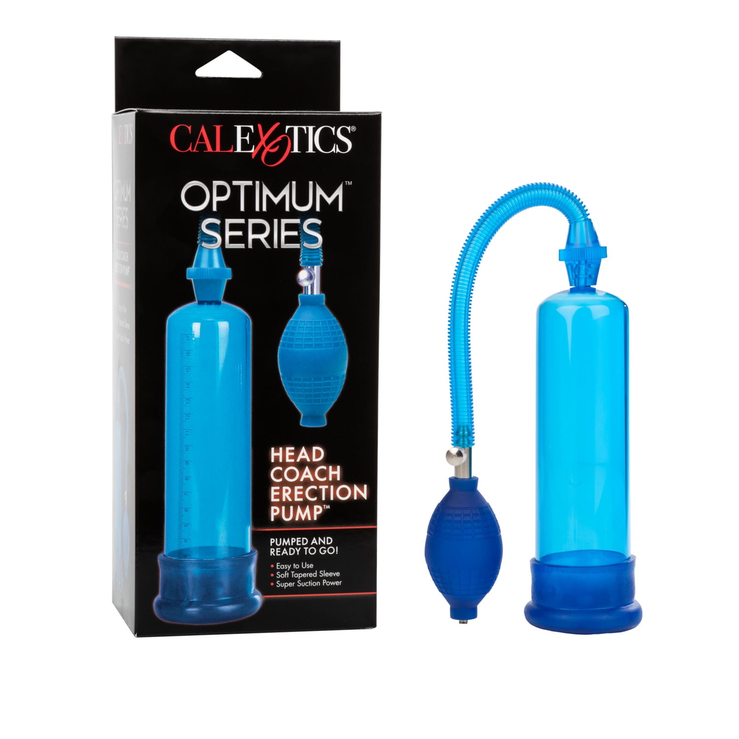 California Exotic Novelties CalExotics Head Coach Erection Pump Tapered Sleeve Super Suction - Blue