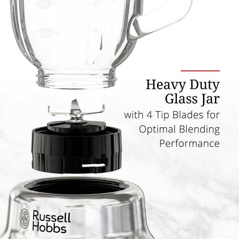 Russell Hobbs Retro Style 6-Cup Blender, Glass Jar, Black