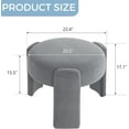 thumbnail image 2 of VKNOW Velvet Ottoman Mordern Round Vanity Stool Chair Soft Foot Stool Ottoman for Living Room Foot Rest (Gray), 2 of 14