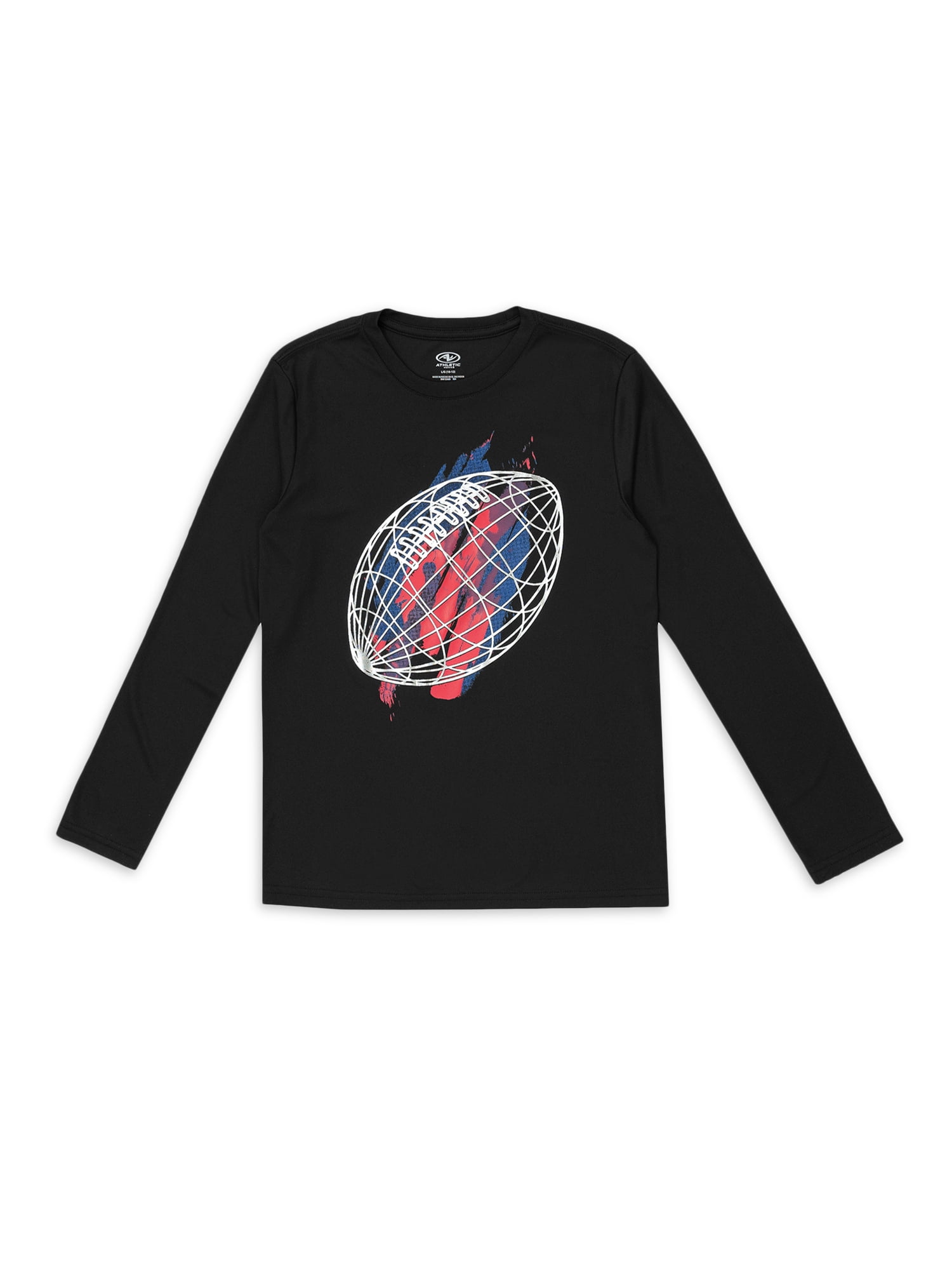 Athletic Works Boys Long Sleeve Graphic Top, Sizes 4-18 & Husky