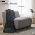 thumbnail image 2 of Cobija Frazada Afelpada Dreamlab Flannel de Rayas Ultra Suave | Blanket Cobertor Polar Invierno para Cama o Manta para Sofa | Frazada Calientita, Hipoalergénica | Colcha Grafito, 2 of 7
