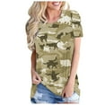 thumbnail image 1 of Qertyioot Hauts pour Femmes, Imprimé Camouflage, Col Rond, Manches Courtes, Shorts, Loisirs, 1 of 4