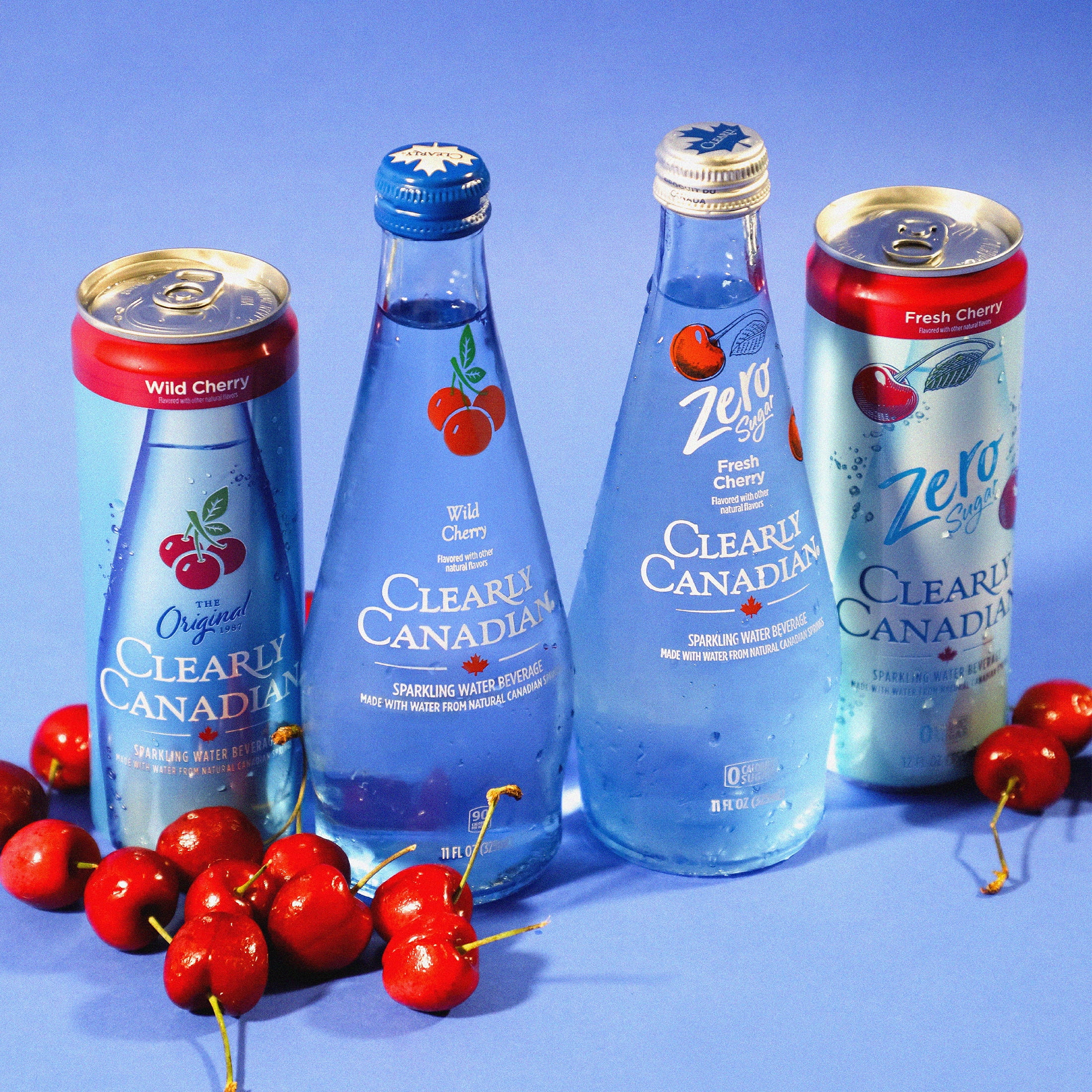 Clearly Canadian Wild Cherry Sparkling Water, 24-Pack 12 oz Cans