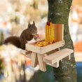 thumbnail image 2 of Squirrel Feeder,Wooden Squirrel Feeder Garden Decor table,Squirrel Feeding House with Cover ,Squirrel Feeder for Outside Squirrel Feeder Table,Hanging Squirrel Feeder Squirrel Feeder Cola Alimentador de ardillas, 2 of 8