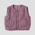 thumbnail image 2 of LIaqionyy Boys Girls Ruffle Vest Button down Lightweight Waistcoat Kids Fall Winter Clothes Outerwear with Pockets, 2 of 5